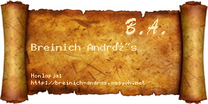 Breinich András névjegykártya